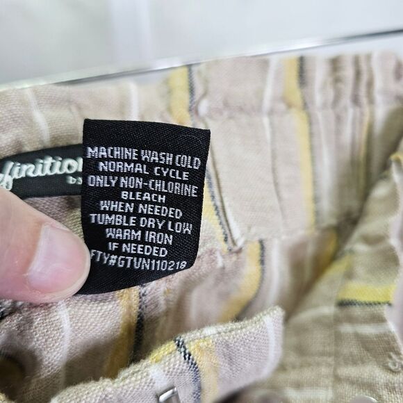 Definitions by d. jeans Striped Flowy Linen Shorts Size Medium - Picture 10 of 10